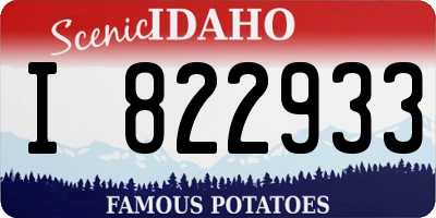 ID license plate I822933
