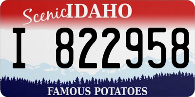ID license plate I822958