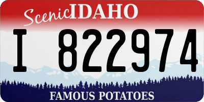 ID license plate I822974