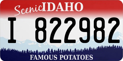 ID license plate I822982