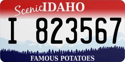 ID license plate I823567