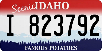 ID license plate I823792