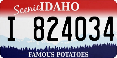 ID license plate I824034