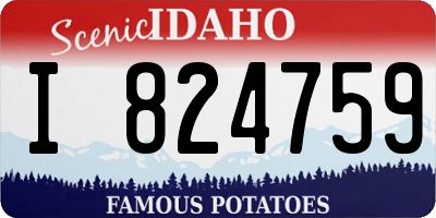 ID license plate I824759