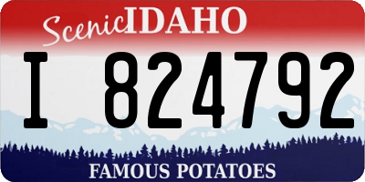 ID license plate I824792