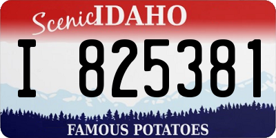 ID license plate I825381
