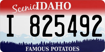 ID license plate I825492