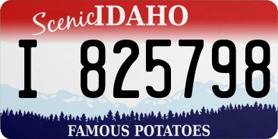 ID license plate I825798