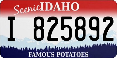 ID license plate I825892