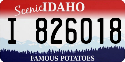 ID license plate I826018