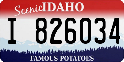 ID license plate I826034