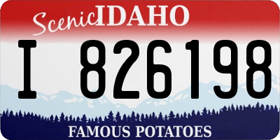 ID license plate I826198
