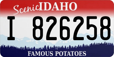 ID license plate I826258