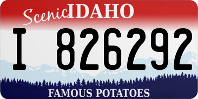ID license plate I826292