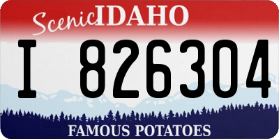 ID license plate I826304