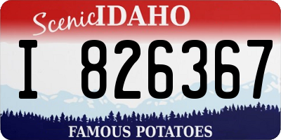 ID license plate I826367