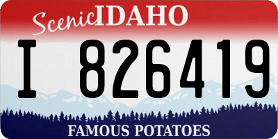 ID license plate I826419