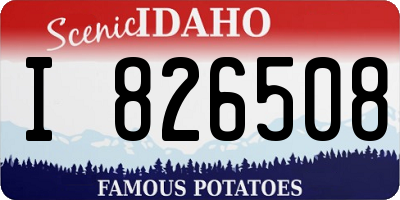 ID license plate I826508