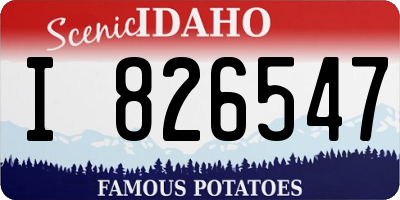 ID license plate I826547