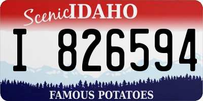 ID license plate I826594