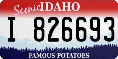 ID license plate I826693