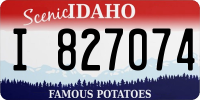 ID license plate I827074