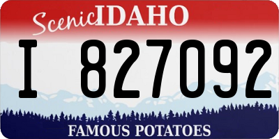 ID license plate I827092