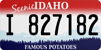 ID license plate I827182