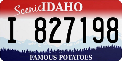 ID license plate I827198