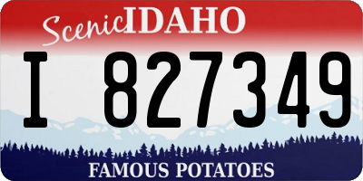 ID license plate I827349