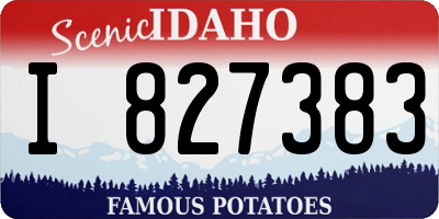 ID license plate I827383