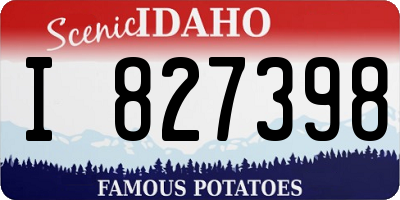 ID license plate I827398
