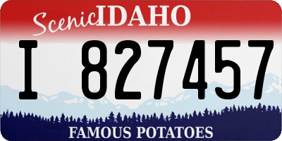 ID license plate I827457