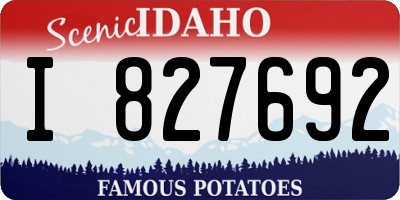 ID license plate I827692