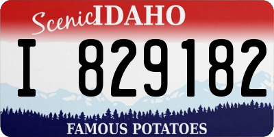 ID license plate I829182