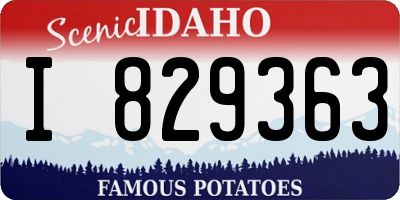 ID license plate I829363