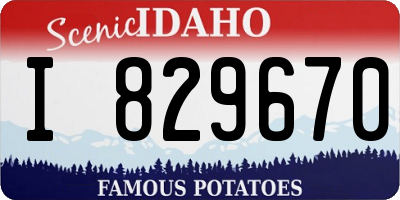 ID license plate I829670