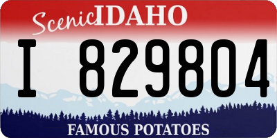 ID license plate I829804