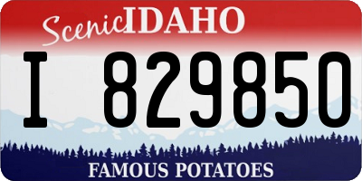 ID license plate I829850
