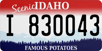 ID license plate I830043