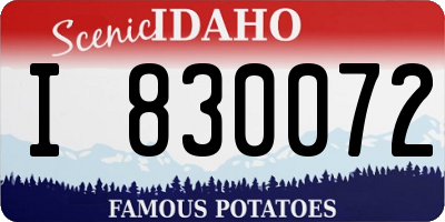 ID license plate I830072