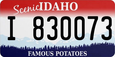 ID license plate I830073