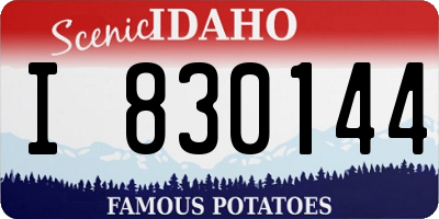 ID license plate I830144