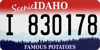 ID license plate I830178