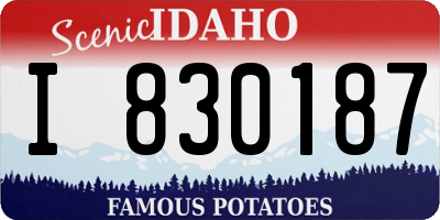 ID license plate I830187