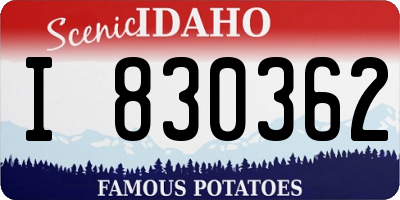 ID license plate I830362