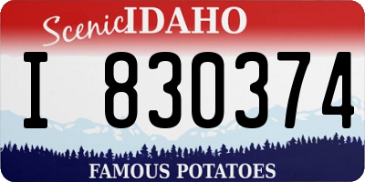 ID license plate I830374