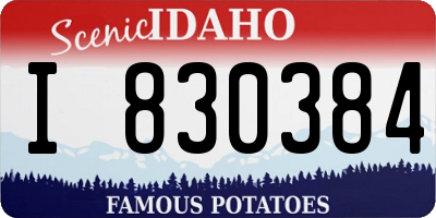 ID license plate I830384