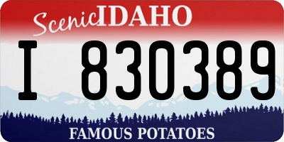 ID license plate I830389