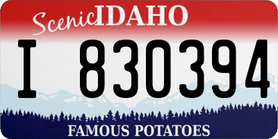 ID license plate I830394